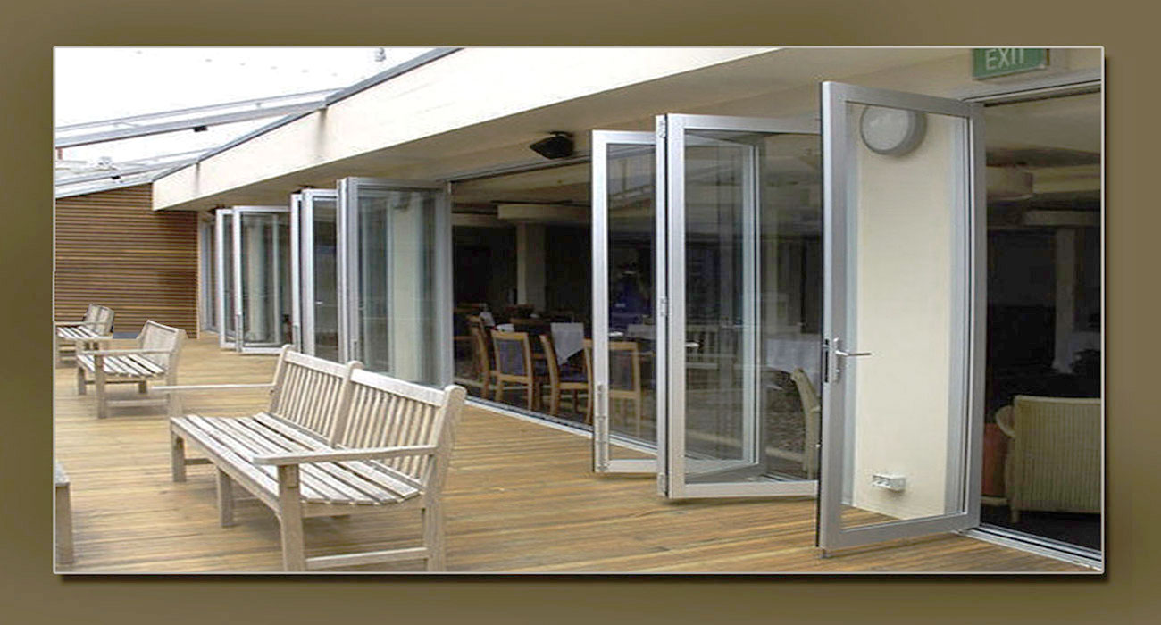 Aluminium Frame Folding Glass Sliding Double Leaf Glass Door