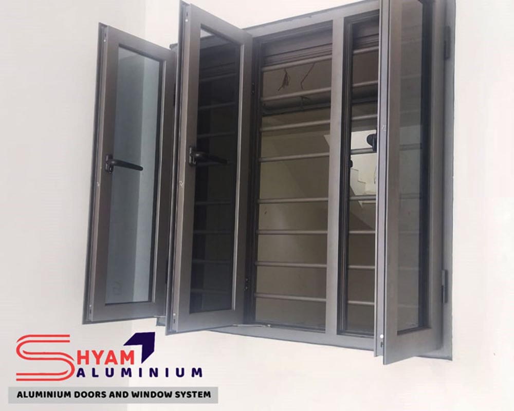 Sliding Glass Window with Grill Manufacturers Rajkot - Aluminium Frame